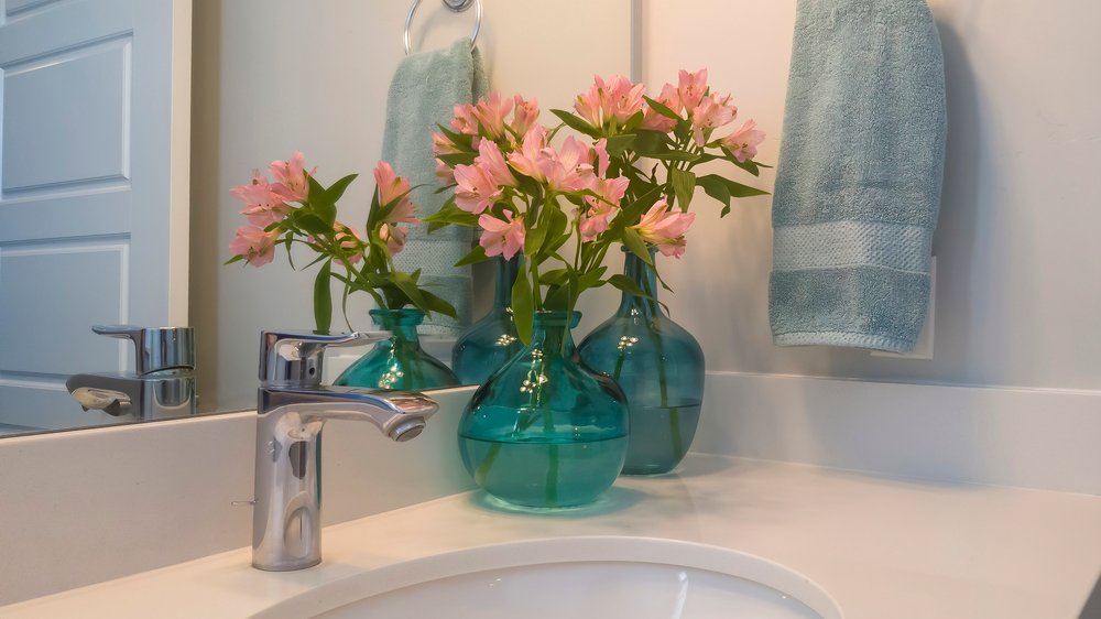 new flowers for bathroom update
